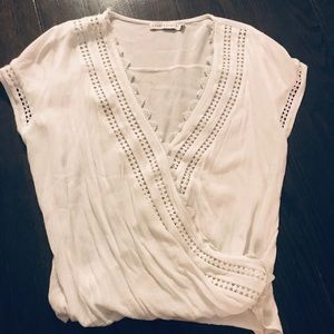 White Blouse with tribal cut out